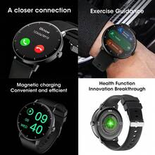 PANDA GTR 4 Pro 智能手表，1.45 英寸 IPS 高清触摸屏，硅胶表带，蓝牙通话，防水，语音助手，NFC 近场通信，AI 表盘设计，多功能智能手表 - 黑色 - 查看 6