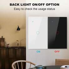 Công tắc cảm ứng thông minh đạt chuẩn UL, mặt kính cường lực, cần dây trung tính, DS-121 công suất cao 600W/gang, công tắc gắn tường WiFi & Bluetooth, 1/2/3/4 gang màu trắng/đen, tương thích với Alexa, Tuya, Yandex Alice, Tmall Genie, v.v., điều khiển từ xa bằng giọng nói qua ứng dụng, hẹn giờ, thích hợp cho chiếu sáng nhà ở và khách sạn. - Nhiều màu - Xem 3