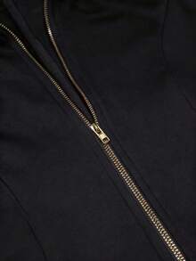 Solid Color Casual Bohemian Fringe Maxi Dress With Zipper Black - Black - View 5