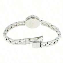 Orient 女士优雅小表盘时尚腕表，奢华镶钻银色金属表带，适合日常佩戴 - 銀色 - 查看 4