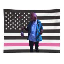 Tyler Music Album Cover The Creator Hip Hop Tapestry,Funny Polyester Tapestry Wall Hanging Art Poster Artistic Party Backdrop For College Dorm, Bedroom, Living Room, And Celebration Decorations - Black 1pc - View 1