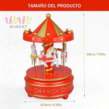 Caja De MúSica CláSica Accionada A Mano, Regalo De CumpleañOs Creativo Y RomáNtico Para Parejas, Elegante DecoracióN De Escritorio, Caja De MúSica De Carrusel Giratorio A Cuerda, Ornamento Musical Con TemáTica De Caballos Blanco-Rosa-Rojo-Azul, Caja De MúSica Decorativa Para DecoracióN De PasteleríA Y Ocasiones De Regalo, Caja De MúSica Giratoria - rojo - Ver 3