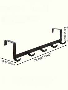 Suport suspendat de perete deasupra ușii, cu cârlige multiple și spațiu de depozitare pentru prosoape - Design modern care economisește spațiu, ușor de instalat pentru paltoane grele, jachete, rochii, lenjerie de pat - Cadru negru robust și suprafață albă, potrivit pentru intrare, dormitor, depozitare în baie - Soluție multifuncțională de depozitare pe ușă, cârlige practice, cârlige montate pe perete, cârlige pentru ușă, cârlige de perete, cârlige pentru prosoape de baie - Multicolor - Vizualizare 12