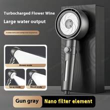 Kepala Pancuran Pegang Tangan, Pahlawan Hitam, Dengan Penapis Boost, Aliran Air Kuat, Naik Taraf 580%, Diperbuat Daripada Bahan ABS Tebal Niche Shower Pancuran Mandi Kepala Shower Shower Filter Rainfall Shower Head Shower Head Handheld - Grey - View 6