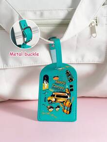 1 Stück leichter und strapazierfähiger PU Gepäckanhänger, geeignet für Reisekoffer, Rucksack, Kreuzfahrttasche, Rucksack-Zubehör, ideal für Bordkarten, unverzichtbar für Herbstreisen und die Rückkehr zur Schule - Muster E - Übersicht 10