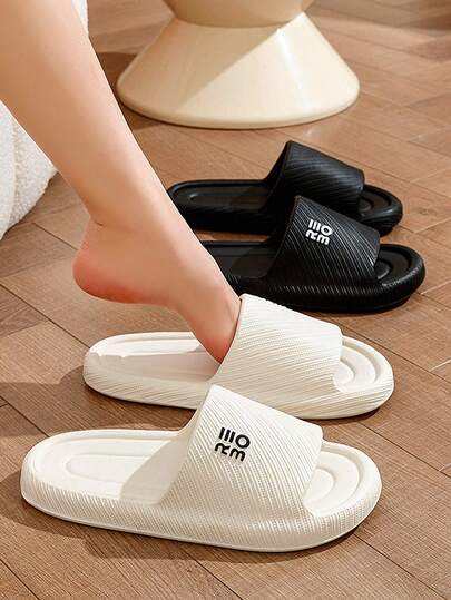 1 par de chanclas unisex para baño, chanclas de ducha para el hogar, chanclas de playa de verano antideslizantes de EVA, chanclas de baño gruesas, chanclas impermeables y de secado rápido para interiores y playa, chanclas de verano con punta abierta para mujer para usar en casa