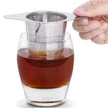 2 PIEZAS Filtro de té - Equipado con filtros de malla duraderos con doble asa, tamaño perfecto, fácil de agarrar, gran capacidad, diseño ergonómico para té suelto, especias, ideal para el hogar, la oficina y las fiestas de té, la cocina, infusor de té de hierbas, estante de almacenamiento de bolsas de té de hierbas, colador de té, filtro de cocina, filtro, taza, tamizado - Multicolor - Ver 11