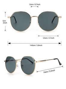 2 件装女士镜面飞行员太阳镜框波西米亚风时尚户外防护旅行日常配饰 - 1pc 黑框灰片 - 查看 5