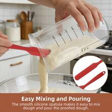 34oz Large Capacity Glass Fermentation Jar With Lid And Tracker, Suitable For Homemade Sourdough, Bread Dough Preparation And Cooking Fermentation - Red - View 6