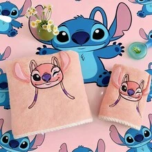 1pc/2pcs Set Stitch Towel Set, Stitch Bath Towel Set, Angel Bath Towel Set, Cute Stitch Bath Towel Set, Embroidered Stitch Towel, Super Soft Bath Towel Set, Gentle Skin-Friendly Bath Towel, Super Absorbent Quick-Dry Bath Towel - Multicolor - View 3