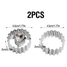 2件套不锈钢心形饼干模具，厨房烘焙工具套装，银色/金色可选，DIY翻糖蛋糕装饰，适用于婚礼、派对、圣诞节、开斋节等场合的饼干模具 - 彩色 - 查看 13