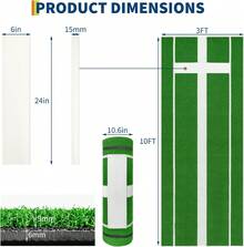 Dragonpad 10x3 Ft Professional Softball Pitching Mat - All-Weather Practice Mat With Rubber & UV-Resistant Turf For Indoor/Outdoor Training - Green - View 2