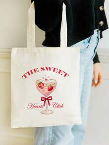 Disponible en talla S/M/L, bolso de lona grande con capacidad, bolso de compras, bolso de hombro con tema de corazón rosa, bolso de regalo con patrones de acuarela de corazón, lazo, cereza, fresa, arcoíris, estrella, adecuado para cumpleaños, vacaciones, Día de San Valentín, Día de la Madre, aniversario, regreso a la escuela, fiesta de graduación, fiesta temática de niñas, piscina, playa, fiesta de spa, despedida de soltera, boda, bolsa de caramelos y aperitivos de cumpleaños, decoración de fiesta - Beis - Ver 26