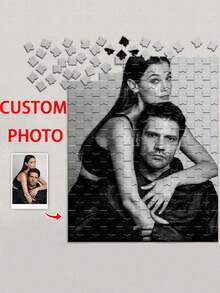 1pc Customized Photo Puzzle, Black And White Style, Personalized Puzzle, 35/150/300/500/1000 Pieces Available, Custom Photo Puzzle, Adult Customized Puzzle, Photo Puzzle, Family Memories, Family Portrait, Christmas Gift, Gift For Parents, Gift For Girlfriend, Couples Gift, Gift For Wife, Gift For Puzzle Enthusiasts, Mother's Day Gift, Father's Day Gift, Family Gift, Anniversary Gift, Wedding Gift - Black and White Photo Style - View 10