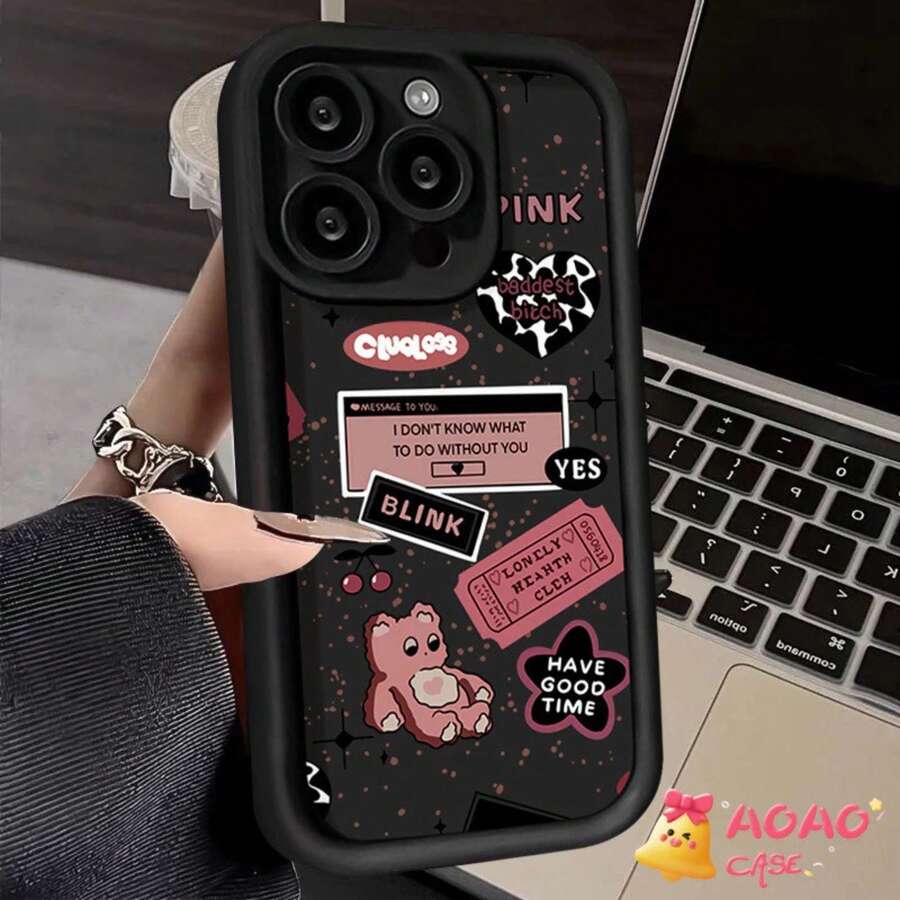 Case Cover For IPhone XR 11 12 13 14 15 16 17 PRO MAX 14 15 16 PLUS Galaxy A03 A04E A05S A07 A10S A11 A12 A13 A14 A15 A17 A20 A23 A26 A30S A32 A34 A35 A50S A51 A52 A54 A55 A71 A72 M34 S20 FE S21 FE S22 ULTRA S23 Fe S23 ULTRA S24 PLUS S24 ULTRA S25 EDGE REDMI A1 A2 A3 A5 8 9A 10C 11A 12C 13C 14C 15 11 Lite 12 Lite 14 15T Pro Poco X3 Nfc X3 Pro X5 Pro X6 Pro X7 PRO M3 M4 F3 F5 F7 PRO F7 Ultra C55 C65 Note 8 Pro 9s 9 Pro 10s 11s 11 Pro 12S 12 Pro 13 Pro 14 Pro 15 Pro Plus Moto G04 G04S G10 G14 G20 G22 G24 G30 G34 G53 G54 G84 E13 E14 Edge 60 PRO Silicone Shockproof Bear Pattern Powder - J1 - 查看 1