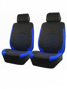 Funda de asiento de coche con estilo deportivo, de poliéster con acolchado y bordado de fútbol, ajuste universal para la mayoría de los coches - 2 asientos delanteros - Ver 12