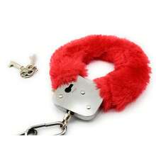JASINCESS Plush Toy Handcuffs Toy Handcuffs Stage Costume Props Halloween Cosplay Props - Red - View 4