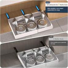 zxxBLYLUND organizador de arma fio extrae con adesivo de opelicula y tornillos de fiacion reente estante deizante para despensa para cocina sn ogarorganizador de cocina - Blanco - Ver 3