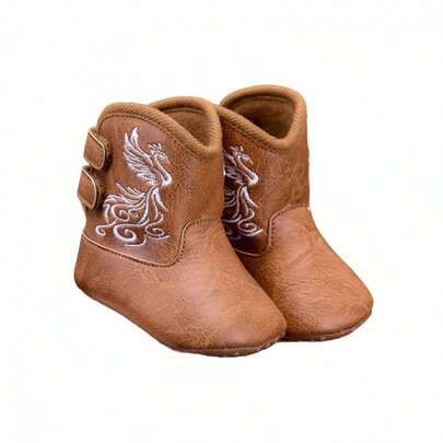 Baby Girl Winter Boots Vintage Embroidery Newborn Ankle Boots Warm Casual Walking Shoes For Toddler Infant