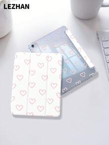 1个粉色爱心可爱图案扁平保护套，双面设计，兼容iPad (A16) 11英寸第11代（2025款）/第10代、iPad 10.2英寸、iPad Pro（2021/2020款）、Galaxy Tab A8 10.5英寸（2022款）、Matepad 10.4/Tab等，防摔，带笔槽，支持睡眠/唤醒功能，适合送给孩子/家人/年末/情人节礼物。 - 彩色 - 查看 2