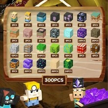 50/100/200/300块磁性积木 - 打造矿业世界和磁性洞穴世界，建筑积木立方体玩具套装，磁性积木可搭建矿业世界，STEM教育感官玩具，适合3岁以上儿童，促进专注力和创造力，送给男孩女孩的绝佳礼物 - 彩色 - 查看 13