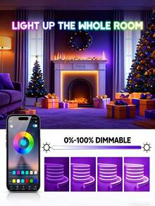 1m/2m/3 Meters/4m/5m Flexible LED Neon Light, With 44-Key Remote Control, USB Power Switch Dimmable, Suitable For Bedroom, Living Room, Display Cabinet, Bathroom Mirror Backlight, Home Decor And Party Atmosphere - Colored Light - View 11