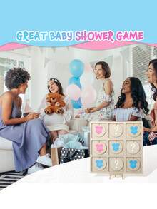 13件套性别揭晓游戏棋盘游戏,包含10个游戏棋子、1卷绳子、1个支架,趣味迎婴派对用品(男孩或女孩皆可),桌面装饰(T恤) - 彩色 - 查看 7