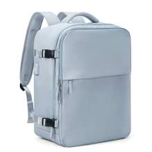 Floless 可折叠旅行笔记本电脑背包，符合航空公司规定，男女通用旅行包，可压缩旅行背包，14英寸笔记本电脑商务背包，防水大容量包 - 灰色 - 查看 16