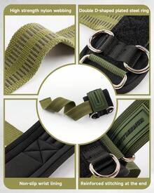 MANUEKLEAR Non-Slip Wrist Straps For Weightlifting Deadlifting, Gym Lifting Straps With D Rings For Cable Machine Workout, 10mm Neoprene Padded Weight Lifting Wrist Wraps For Men Women - Green - View 7