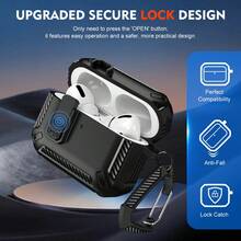 Luxury Switch Earphone Case For AirPods 4 Pro 2 3 Case Cover,Keychain,Compatible With AirPods Pro 2/3 Generation Protective Case - Black - View 3