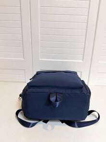 Ruitu Stationery-JYHS SHINAER Letter Print Navy Blue Backpack Casual School Bag - A - View 7