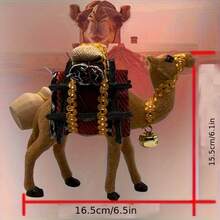 Handmade Bohemian Style Camel Decoration With Golden Chalice - Realistic Camel Model, 3D Lifelike Animal Statue, Tabletop Decor, Ramadan Decoration, Suitable For Home And Office, Symbolizing The Spirit Of Endurance, Adventure And Survival Power Of The Desert, Applicable For Living Room Decor, Bedroom Decor, Eid Al-Adha, Islamic Events, Ramadan Kareem, Office Desk Accessories, Dollhouse Decor, Eid Al-Fitr, Eid Gift, Collectible Gift, Personalized Gift - Multicolor - View 4