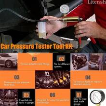Brake Bleeder Kit With Hand Vacuum Pump And Adapters, Brake Bleeding Kit For Brake Fluid Power Steering Fluid More, Vacuum Brake Bleeder Pump With Pressure Gauge For Automotive Vehicles, Truck,Motorcycles, Father's Day Gift - A - View 11