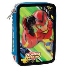OISE ART STORE Astuccio Triplo 3 Scomparti Zip 3 Piani Scuola Power Play Portapastelli - - Multicolore - Visualizzare 1