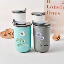 1PC Personalized Bridesmaids Gifts Floral Wine Glasses With Lids,Wedding Gifts, Wedding Souvenirs, Valentine's Day Gifts,Party Favors, Custom Gifts For Wedding Anniversary, Bridesmaid Gifts Flute - Multicolor - View 4