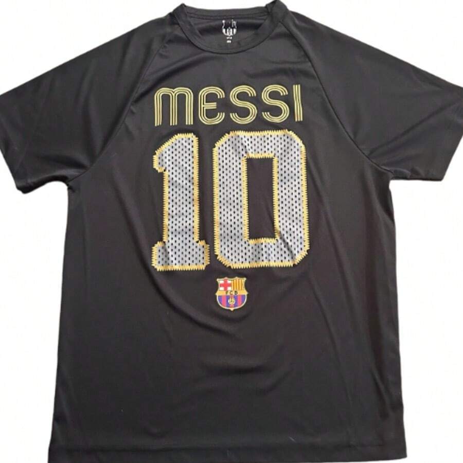 FCB Messis #10 Soccer Futbol Men's Size M Black Shirt Official Merchandise - 黑色 - 查看 1
