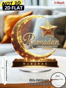 1 chiếc đèn lồng hình trăng lưỡi liềm 2D bằng acrylic trang trí bàn với họa tiết ngôi sao - điểm nhấn vàng cho lễ Eid, trang trí nhà bếp, phù hợp cho lễ Eid, thiết kế họa tiết ngôi sao, không phải hình 3D phẳng, đồ trang trí hình trăng, trưng bày ngày lễ, chế tác tinh xảo, trang trí bàn ăn ngày lễ, trang trí bàn Eid, phụ kiện nhà cửa Eid, hình dạng hình học phẳng, thiết kế điểm nhấn vàng, chế tác acrylic tinh xảo, vật trang trí ngày lễ chi tiết, trang trí nhà cửa cho lễ Eid. - Nhiều màu - Xem 9