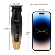 1个HATTEKER USB可充电渐变理发器，男士智能电动理发器，家用 - 彩色 - 查看 3