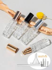 Bộ 5 chai/tủ đựng nước hoa hình quả mướp đắng 10ml, kèm 1 phễu, 1 bình xịt mini cầm tay, chai xịt nước hoa tái sử dụng - có thể nạp lại và tái sử dụng lâu dài, chai xịt mỹ phẩm dạng phun sương mịn, chai xịt dưỡng ẩm, hộp đựng, du lịch. - Nhiều màu - Xem 2