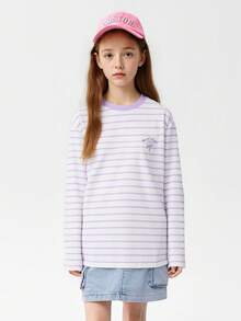 Balabala 2026 Unisex Cotton Long Sleeve T-Shirt, Quick-Dry Spring Version - White Purple - View 3