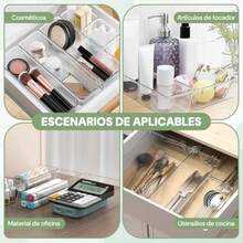 zxx25PCS Organizadores de Caones de Plastico Tranrente Organizador de Maquillae b en 4 Tamaños Diferentes Organizadores de Acco para Maquillae Escrito oyas Cocina y Bañoorganizador de cocina - 25 piezas - Ver 6