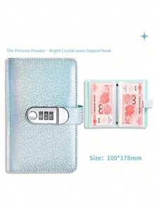 1pc New Shiny Cash Savings Passbook A6 Wallet, Can Hold Bills, Popular Budgeting Notebook - Multicolor - View 12