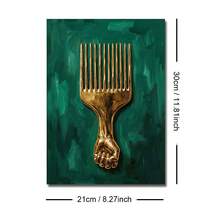 1幅装裱/未装裱非洲力量帆布海报，金色绿色可选，非洲中心主义奢华墙面艺术印刷品，简约少女风房间美学装饰复古画，适用于公寓、客厅、卧室、现代家居装饰 - A - 查看 10