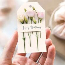24/48 Pcs Elegant "Happy Birthday" Gift Tags With Jute Twine - Pink Floral Design, High-Quality Paper For Birthday Party Decorations, Gift Wrapping, And Delicate Gifts - Refined And Joyful Style, Birthday Party Decor, Celebration Accessories, Fresh Style - Multicolor - View 1