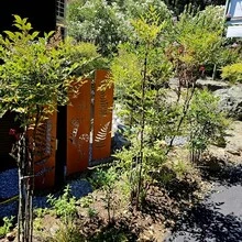 4件套复古铁艺蕨类植物屏风艺术品，带地钉 - 耐用花园隐私屏风，一体式结构，优雅的叶片设计，是户外装饰和花园美化的理想之选，花园装饰，自然美学 - A - 查看 5