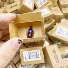 1SET-2026-新款微缩仿真包裹盒，迷你快递包裹娃娃屋道具，微景观场景搭建随机款式，创意桌面收藏礼品，生日礼物，惊喜礼物 - 彩色 - 查看 4