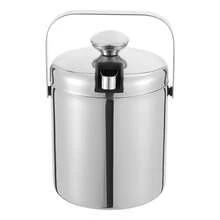 kangten 1300ML Double-Wall Stainless-Steel Insulated Ice Bucket With Lid And Ice Tong,Suitable For Champagne Wine Beer Bottle Cooler Bar Ice Cooling Bucke A Nice Gift Ice Bucket With Lid And Tongs, Portable Stainless Steel Double Wall Ice Bucket, 1.3L - Default - View 1