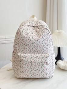 Fashionable Girl's Floral Double Backpack Combination Bag Student Schoolbag - Multicolor - View 5