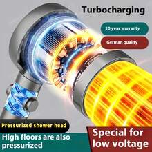 Kepala Pancuran Pegang Tangan, Pahlawan Hitam, Dengan Penapis Boost, Aliran Air Kuat, Naik Taraf 580%, Diperbuat Daripada Bahan ABS Tebal Niche Shower Pancuran Mandi Kepala Shower Shower Filter Rainfall Shower Head Shower Head Handheld - Grey - View 2