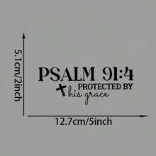 Christian Faith Psalm 91 4 Bible Cross Design Die-Cut Waterproof Vinyl Sticker For Hard Hat Laptop Water Bottle Phone Case Cars - A - View 6